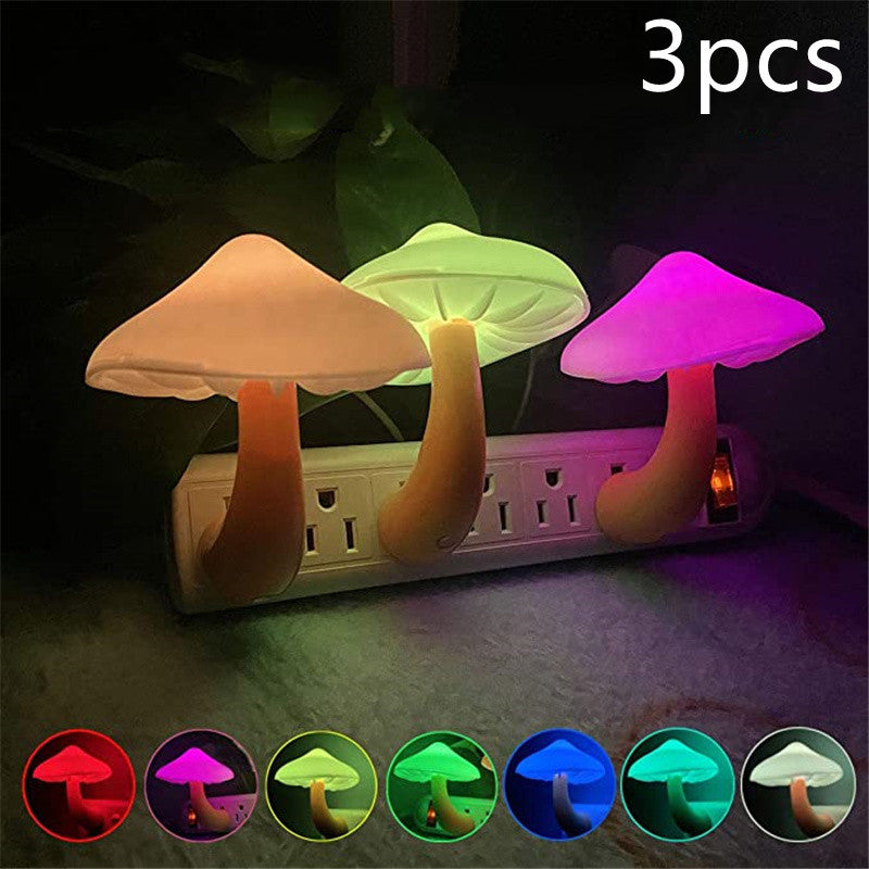 LED Mushroom Night Light with Sensor – EU/US Plug Wall Lamp | Zanlo UK