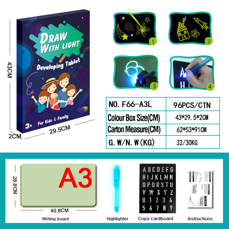 3D Magic Drawing Pad for Kids – Educational Light-Up Sketch Board | Zanlo UK