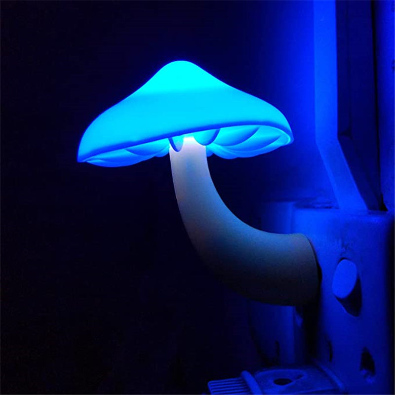 LED Mushroom Night Light with Sensor – EU/US Plug Wall Lamp | Zanlo UK