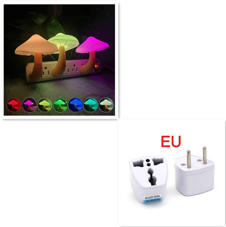 LED Mushroom Night Light with Sensor – EU/US Plug Wall Lamp | Zanlo UK
